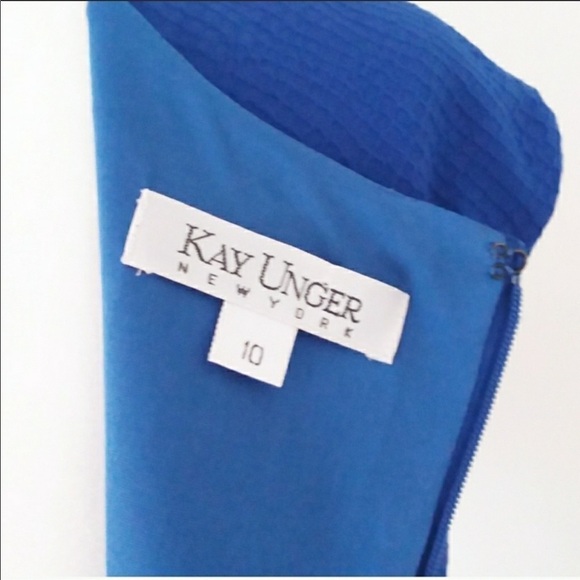 Kay Unger Dress Cobalt Blue Peplum Design Dress size 10 - Picture 14 of 16